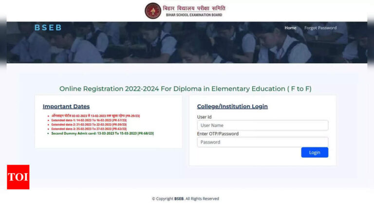 BSEB commences registration for Bihar D.El.ED. Counselling 2023; first checklist on Nov 11