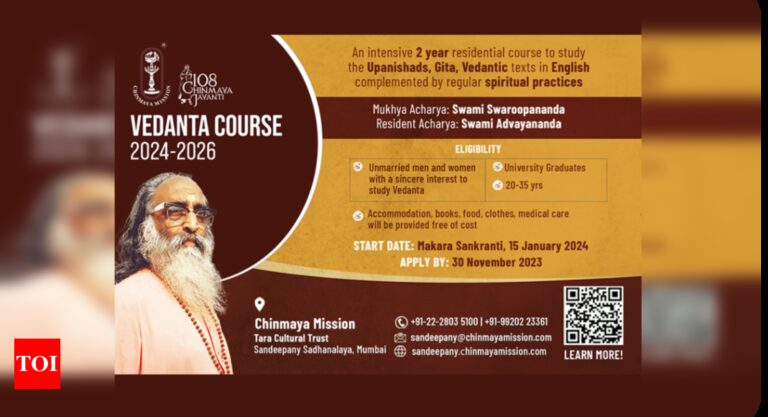 Unlock Transformational Knowledge: Be a part of Chinmaya Mission’s nineteenth Two-year Residential Vedanta Course