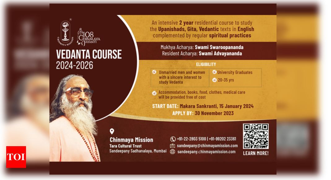 Unlock Transformational Knowledge: Be a part of Chinmaya Mission’s nineteenth Two-year Residential Vedanta Course