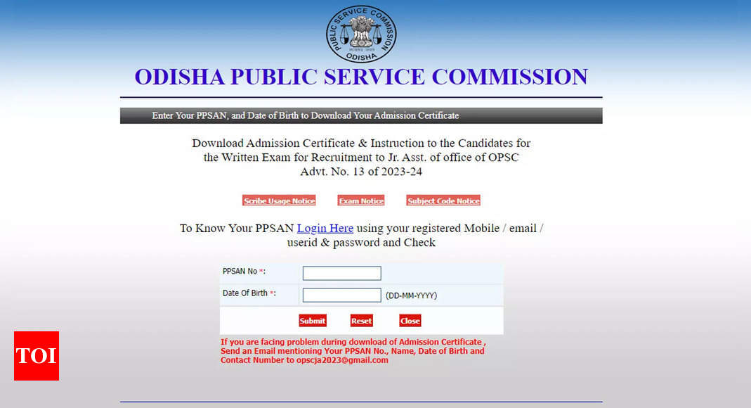 OPSC Junior Assistant 2023 admit card launched on opsc.gov.in |