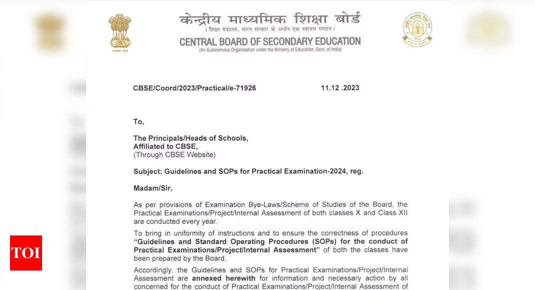 CBSE Board Examination 2024: CBSE Board Examination 2024: Official SOP ...