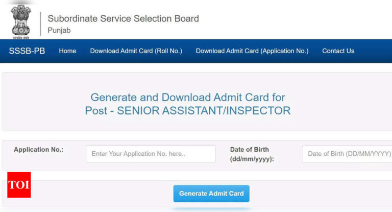 Obtain PSSSB Senior Assistant Admit Card 2024 | Punjab Subordinate Providers Choice Board |