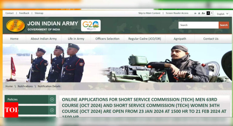 Indian Military SSC Tech Recruitment 2024: Registration Begins for 381 Posts, Apply Now |