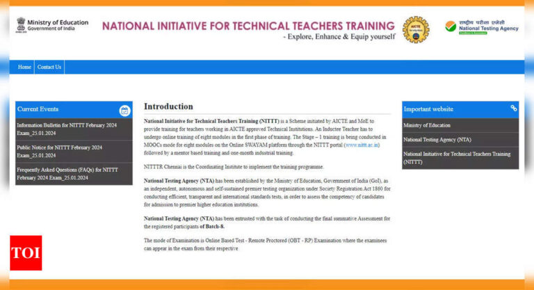 NTA Broadcasts Schedule for NITTT Examination 2024: Distant Proctored Check on Feb 10-18 |