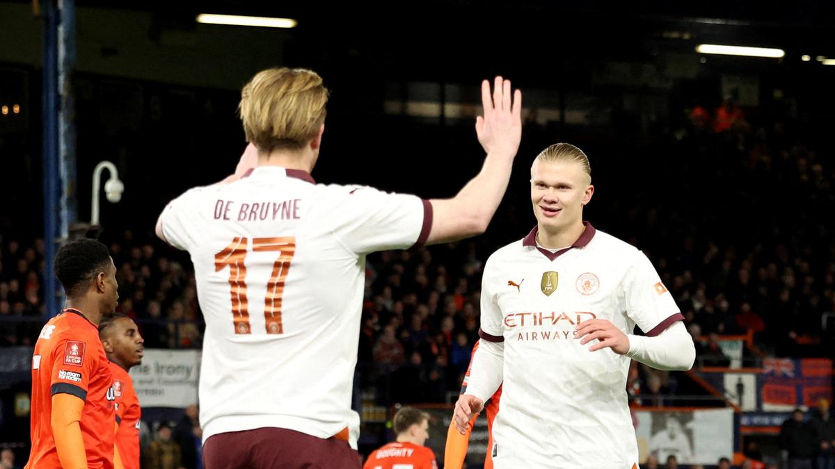 Erling Haaland scores five as Man City thrash Luton in FA Cup