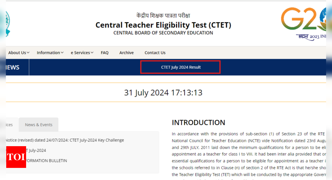 CTET July Outcome 2024 declared: Test direct hyperlink right here