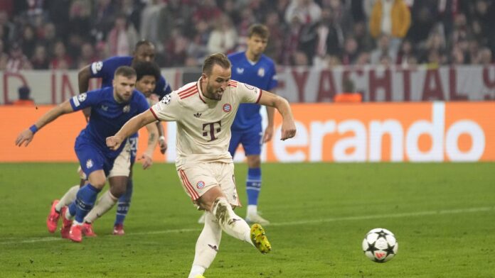 Harry Kane scores four goals in Bayern’s 9-2 rout of Zagreb and breaks a record that Wayne Rooney held