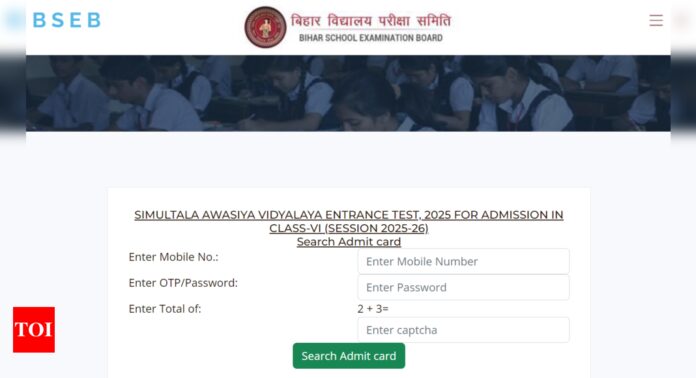 Simultala Awasiya Vidyalaya Class 6 Second Dummy Admit Card Released: Direct link to download