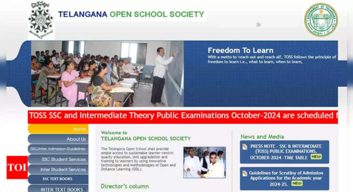 Telangana TOSS 2024: SSC, Inter October Schedule Released at telanganaopenschool.org; Download Here