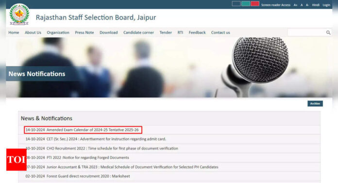 RSMSSB Exam Calendar 2024-26 Released at rsmssb.rajasthan.gov.in: Download PDF Here